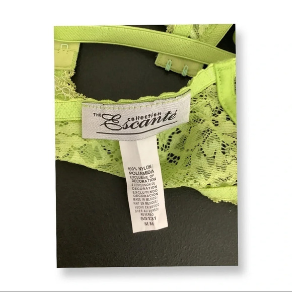 Escante lace lime green lingerie set size medium New With Tags - Picture 4 of 4